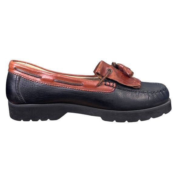 Balmain Paris Men’s Black Leather Kiltie Tassel Loafers Size US 10 D